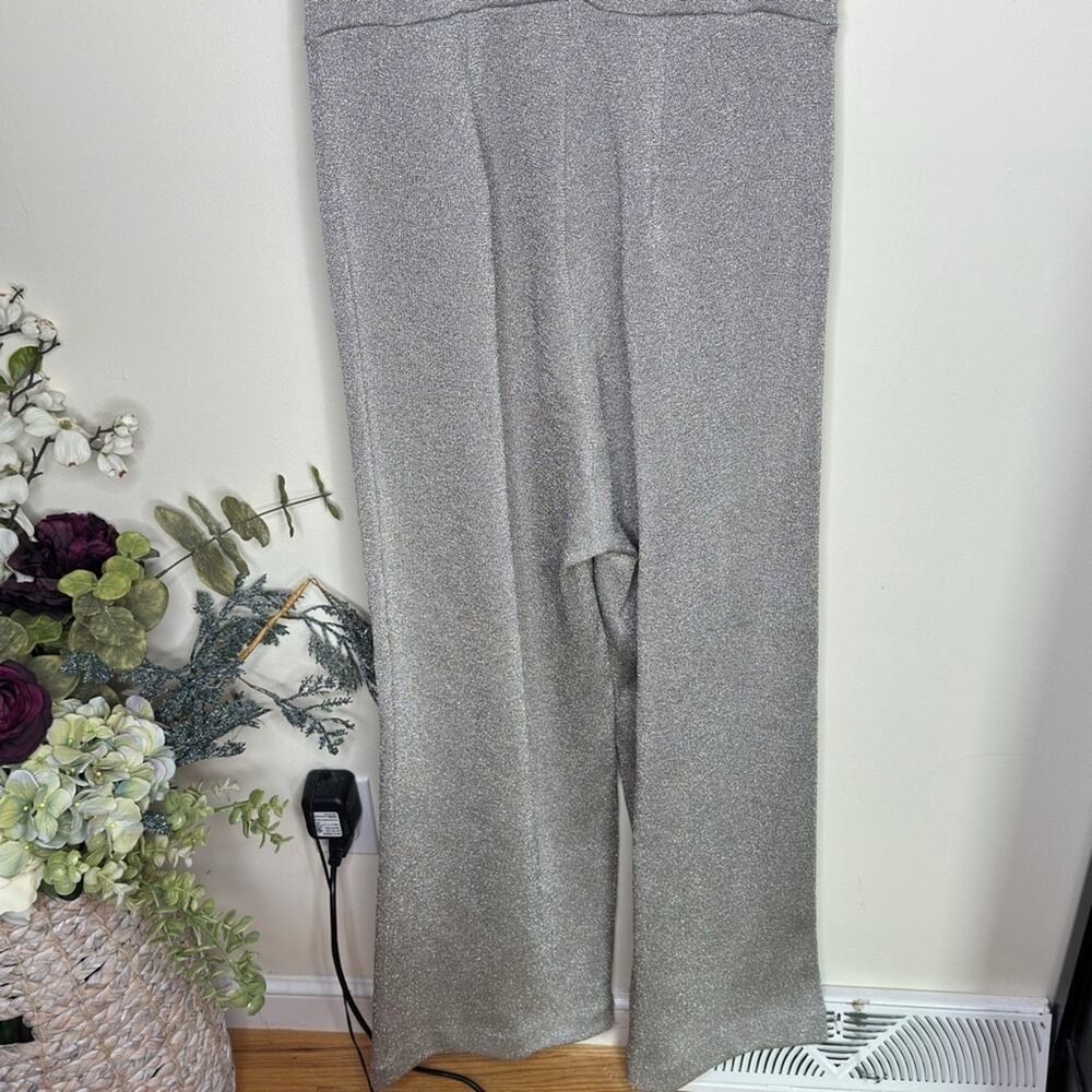 J. CREW Sleeveless Lurex Silver Metallic Knit Jumpsuit Velvet Tie {H21} - Picture 7 of 10
